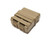 A  FASTmag  7 point 62 belt version in tan color, is laying down on 
 white background  view  in perspective.