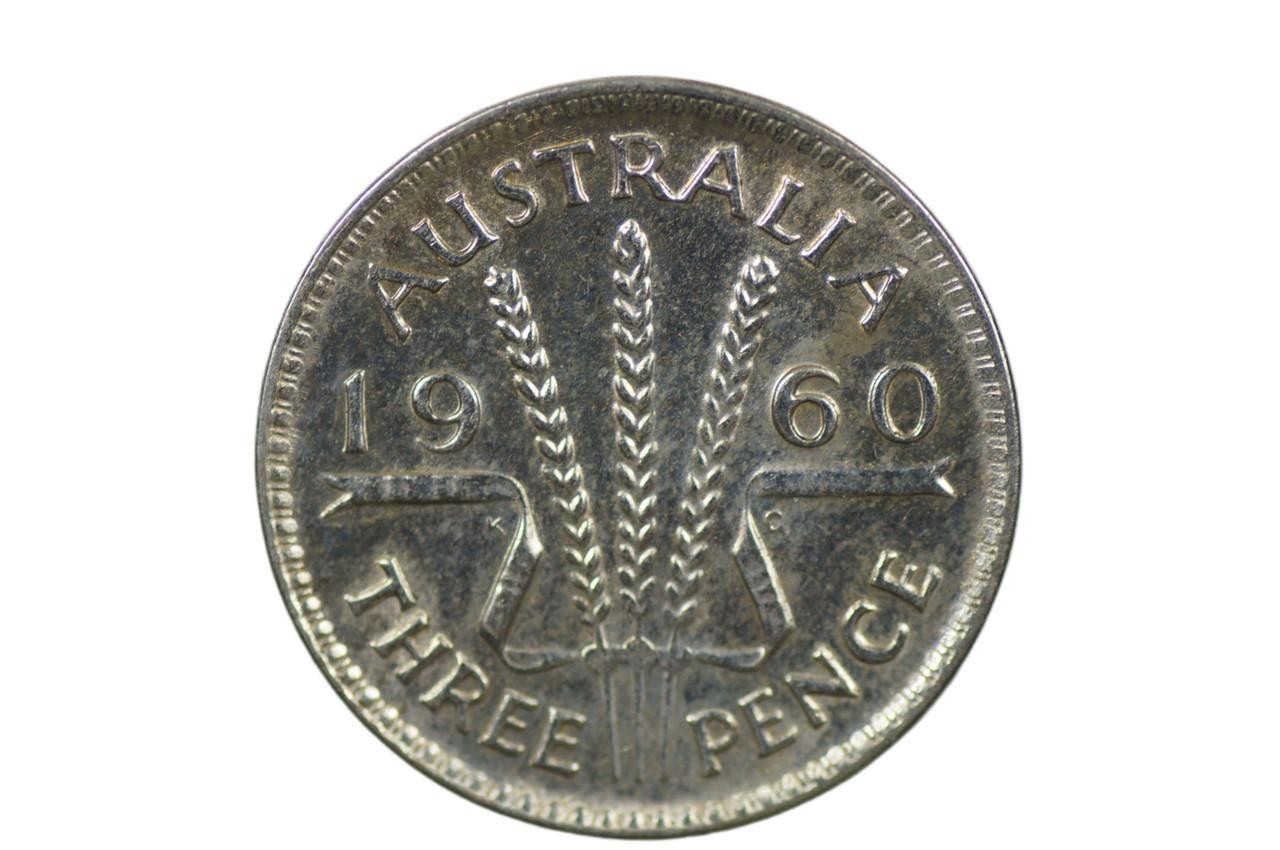 Australian 1960 Threepence Elizabeth II in Unc Condition