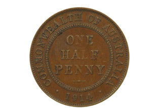 1914 Halfpenny George V in Very Fine Condition