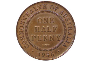 1936 Half Penny George V in Extremely Fine Condition