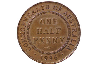 1936 Half Penny George V in Extremely Fine Condition