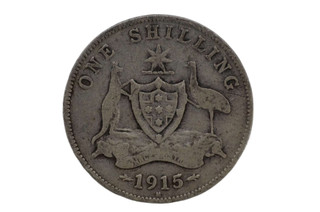 1915 H Shilling George V Low Mint in Very Good Condition