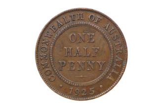 1925 Half Penny George V Low Mint in Very Fine Condition