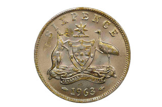 1963 Sixpence Variety Error Die Crack in Uncirculated Condition