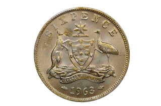 1963 Sixpence Variety Error Die Crack in Uncirculated Condition