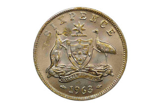 1963 Sixpence Variety Error Die Crack in Uncirculated Condition