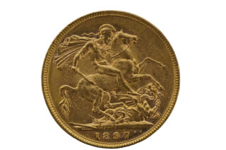 1897 Melbourne Mint Gold Sovereign in Almost EF Condition