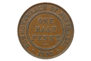 1932 Half Penny George V in Very Fine Condition