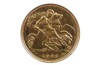 Great Britain 1982 Gold Half Sovereign in Uncirculated Condition