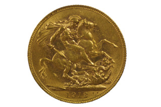 1912 Perth Mint Gold Full Sovereign in Almost Extremely Fine Condition