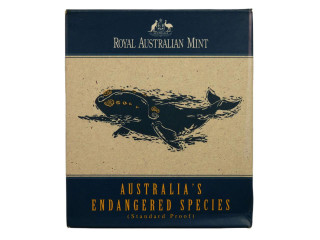 1996 Australia's Endangered Species Southern Right Whale Ten Dollar Silver Proof Coin 1996 Australia's Endangered Species Southern Right Whale Ten Dollar Silver Proof Coin