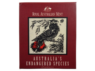 1997 Australia's Endangered Species Red Tailed Black Cockatoo Ten Dollar Silver Piedfort Proof Coin 1997 Australia's Endangered Species Red Tailed Black Cockatoo Ten Dollar Silver Piedfort Proof Coin