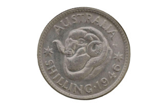 1946 Shilling George VI in about Uncirculated Condition