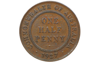 1927 Half Penny George V in Very Fine Condition