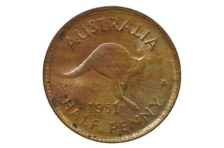  1951 Y. Half Penny With 1952 Obverse 5 (149 Denticles) 