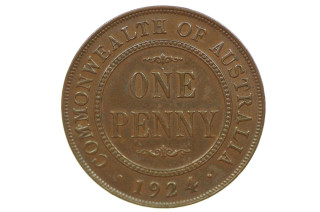 1924 Penny Variety Multiple Die Cracks in about Extremely Fine Condition