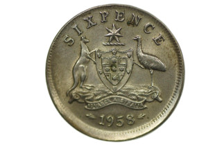  1958 Sixpence Variety Error Mis-Strike in Extremely Fine Condition 