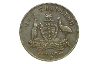 1920 Shilling George V in about Extremely Fine Condition