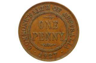  1927 Penny George V in Very Fine Condition 