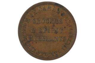De Carle, E & Co Penny Token in about Extremely Fine Condition