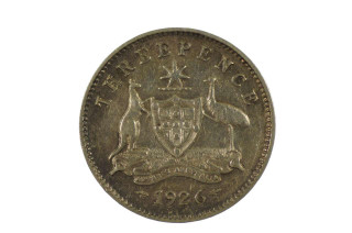  1926 Threepence George V in Almost Very Fine Condition 