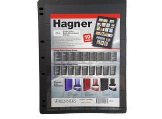 Hagner Single Sided Black Stock Sheets 6 Strip Packet of 10 Pages