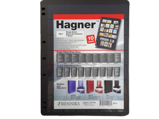 Hagner Single Sided Black Stock Sheets 7 Strip Packet of 10 Pages