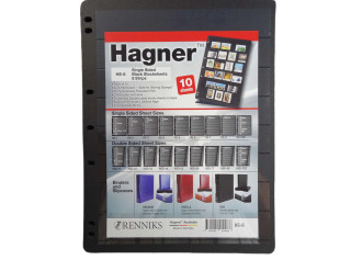 Hagner Single Sided Black Stock Sheets 8 Strip Packet of 10 Pages