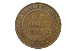 1926 Half Penny Variety Multiple Die Cracks in Very Good Condition