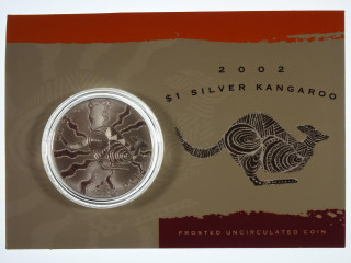 2002 $1 Silver Kangaroo Frosted Uncirculated Coin 2002 $1 Silver Kangaroo Frosted Uncirculated Coin