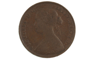 Great Britain 1860-94 Half Penny Variety Brockage in VF Condition