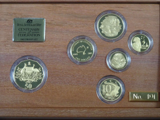 2001 Six Coin Gold Proof Set Centenary of Federation
