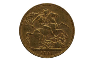 Great Britain 1891 Gold Full Sovereign in Fine Condition