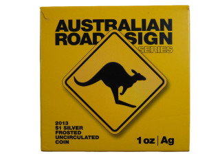 Australian Kangaroo Road Sign Series 2013 $1 Silver Frosted Uncirculated Coin Australian Kangaroo Road Sign Series 2013 $1 Silver Frosted Uncirculated Coin