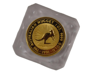 1991 1oz 9999 Gold Australian Nugget Kangaroo $100 Uncirculated Coin