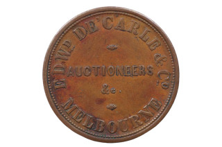 De Carle, Edwd and Co Penny Token in about Extremely Fine Condition