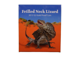 Frilled Neck Lizard 2013 $2 Gold Proof Coin