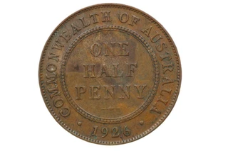 1926 Half Penny Variety Die Crack in Very Fine Condition