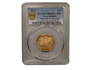 Great Britain 2022 Queen Elizabeth II Memorial Gold Sovereign in Proof Condition