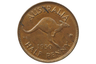 1950 Y. Half Penny George VI in Extremely Fine Condition