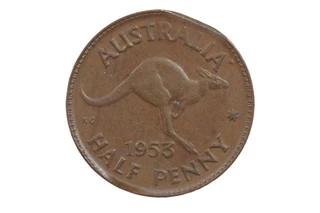 1953 A. Half Penny Variety Error Rim Clip in Extremely Fine Condition