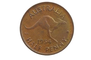 1954 Y. Half Penny Elizabeth II in Extremely Fine Condition