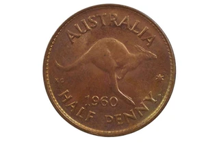 1960 Y. Half Penny Elizabeth II in Uncirculated Condition