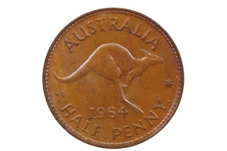 1964 Y. Half Penny Elizabeth II in Uncirculated Condition