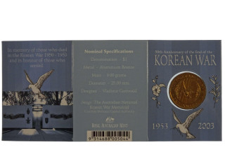 2003 50th Anniversary End of Korean War One Dollar C Mint Mark Coin