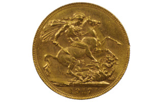 1917 Perth Mint Gold Full Sovereign in Almost Extremely Fine Condition