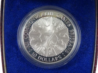1982 XII Commonwealth Games Brisbane Silver Ten Dollar Proof Coin