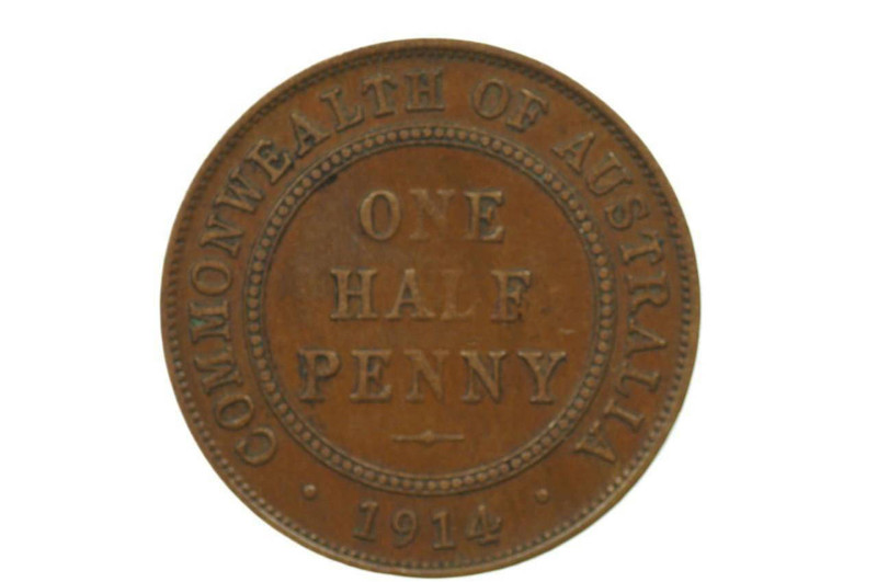 1914 Half Penny George V in Very Fine Condition