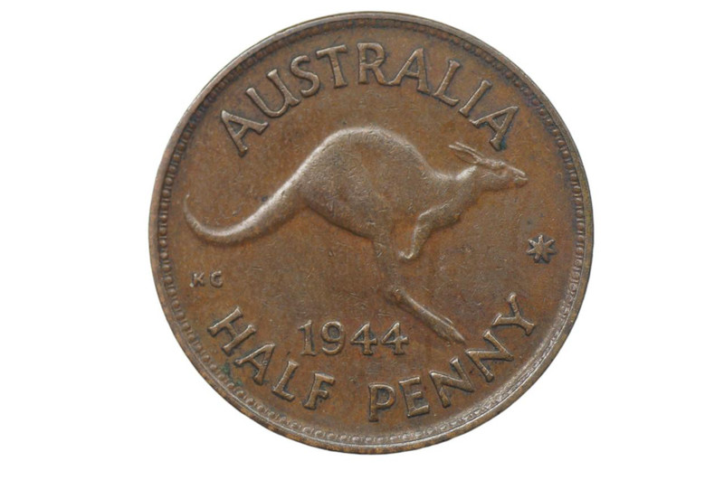 1944 Half Penny George VI Low Mint in Very Fine Condition