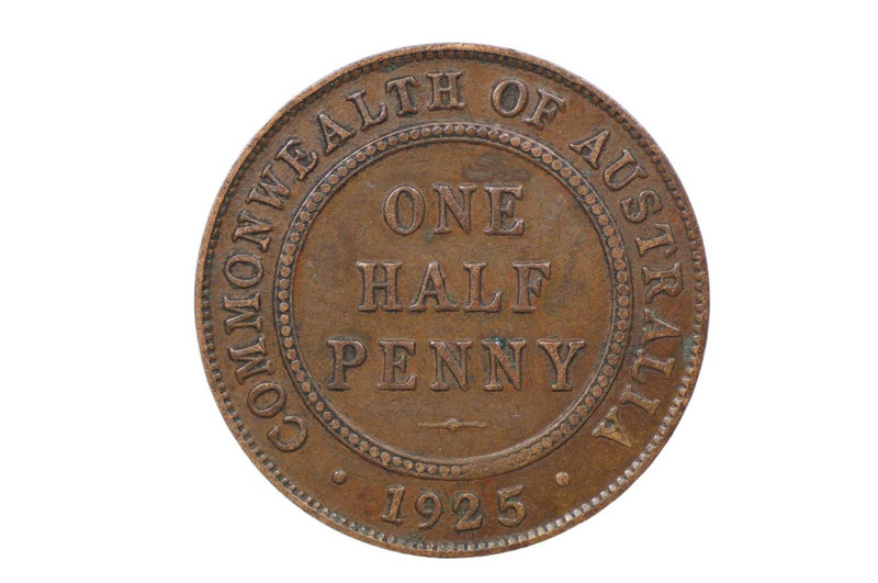 1925 Half Penny George V Low Mint in Very Fine Condition